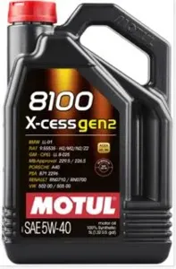 MOTUL 111682 Масло моторное 8100 5W40 X-Cess GEN2 VN A3B4, SNCF 5л =109776=102870