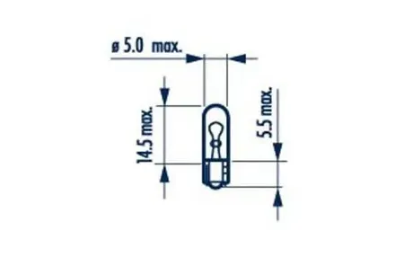 NARVA 17032 Лампа накаливания Indicator lamps with wedge base W1,2W 12В 1,2Вт
