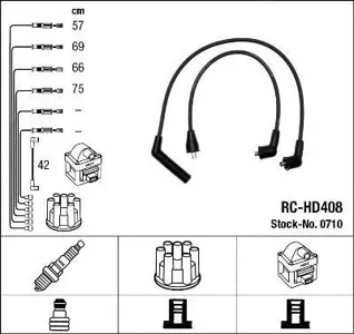 NGK 0710 Комплект вв проводов RC-HD408