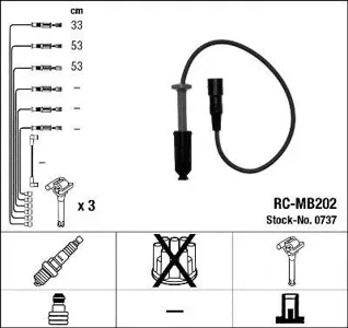 NGK 0737 Комплект вв проводов RC- Mercedes 202