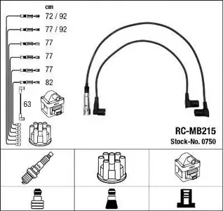 NGK 0750 Комплект проводов зажигания