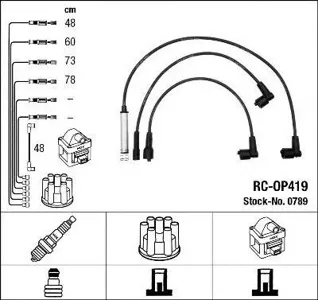 NGK 0789 Комплект вв проводов RC-OP419