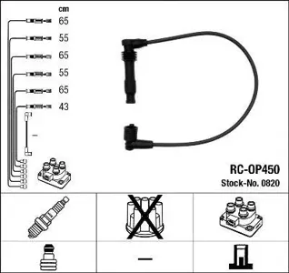 NGK 0820 Комплект вв проводов RC-OP450