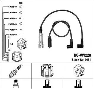 NGK 0951 Комплект вв проводов RC-VW220