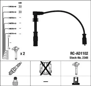 NGK 2348 Высоковольт.провода комплект