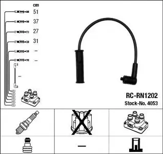 NGK 4053 Высоковольт.провода комплект .