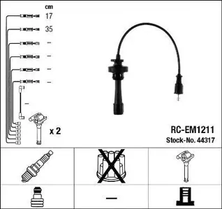 NGK 44317 Комплект вв проводов RC-EM1211