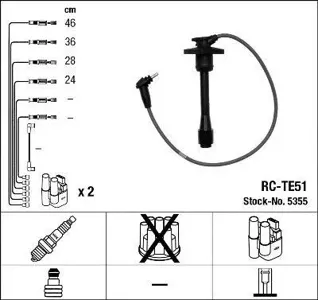NGK 5355 Высоковольт.провода комплект