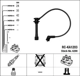 NGK 6209 Высоковольт.провода комплект
