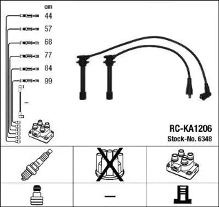 NGK 6348 Комплект вв проводов RC-KA1206