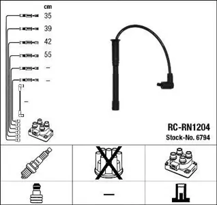 NGK 6794 Комплект вв проводов RC-RN1204