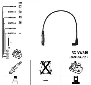 NGK 7015 Высоковольт.провода комплект