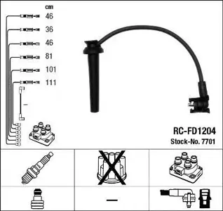 NGK 7701 Ккомплект проводов зажигания