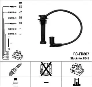 NGK 8541 Высоковольт.провода комплект