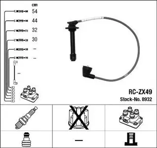 NGK 8932 Комплект вв проводов RC-ZX49