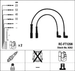 NGK 9262 Комплект вв проводов RC-FT1208