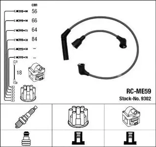 NGK 9302 Комплект вв проводов RC-ME59
