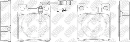 NIBK PN0030W Колодки торм.задние MB W140 91>W202 94>W210 97>W220 2.83.2 98>