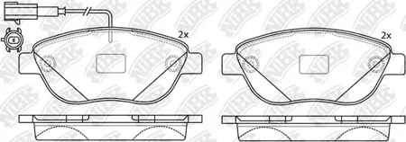 NIBK PN0187W Колодки торм.передние Peugeot 307, Citroen Xsara 1.6-2.0HDi 00>