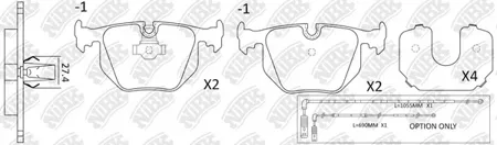 NIBK PN0225W Колодки торм.задние BMW E38 2.84.05.02.5TDs3.0D 95-01E46 M3 3.2 00>