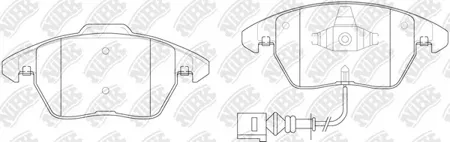NIBK PN0348W Колодки торм.передние Audi A3, VW Golf V 1.4-2.0TD 03> disk 15'16' с датч. изн.