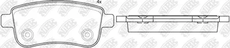 NIBK PN0381 Колодки торм.задние с антискрип. пл. Renault Megane sedan Coupe 08>