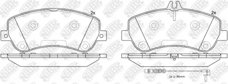NIBK PN0459W Колодки торм.передние Mercedes X204 GLK 220-350CDI 08=>