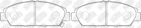 NIBK PN8293 Колодки торм.передние Honda Accord Prelude 2.0 92>,Rover 600 1.8-2.0 93-99