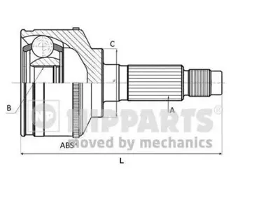 NIPPARTS J2824129 Шрус Honda Accord 2.3 98- SHUTTLE 94-01 (ABS)