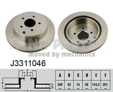 NIPPARTS J3311046 Диск торм задн Infiniti FX3545 Nissan Murano