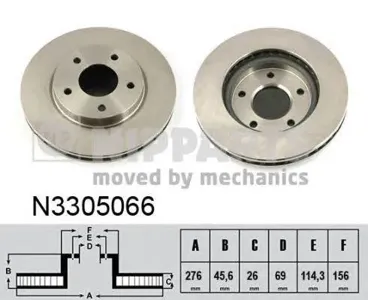 NIPPARTS N3305066 Диск торм Mits Lancer 08-