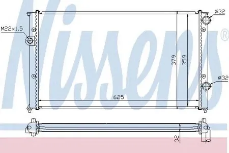 NISSENS 65243 Радиатор двигателя VW Passat Diesel 88-