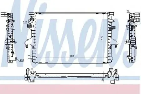NISSENS 65285 Радиатор двигателя VW TranSporter T5 (7H 7E) (03-) 2.0 TDi