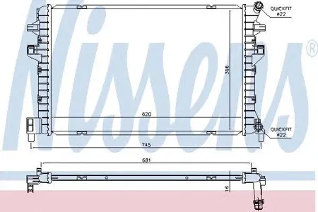 NISSENS 65306 Радиатор Audi A3, Seat Leon, VW Golf 1.0-1.4TSI1.6-2.0TDi 12>
