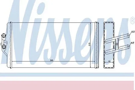 NISSENS 72005 Радиатор отопителя PlasticAluminium 390x255x40 Mercedes SKMK 1728-35501222-2531 87<-->00