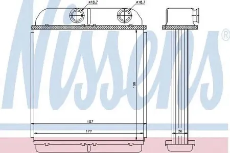 NISSENS 73644 радиатор печки Volvo S40V40, Mitsubishi Carisma all 95-04