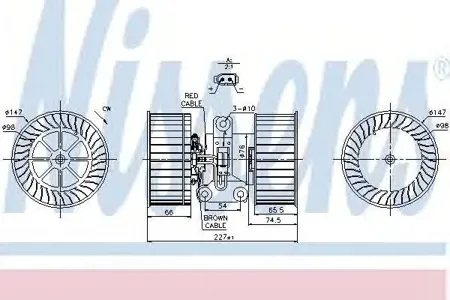 NISSENS 87114 вентилятор отопителя BMW E39 5.2I-5.4I5.3D 95-04