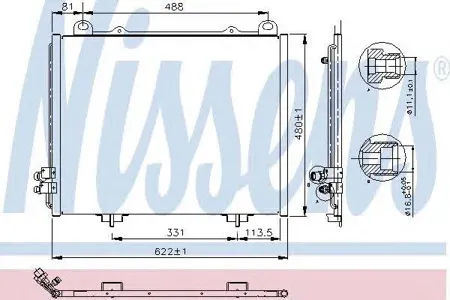 NISSENS 94285 Радиатор кондиционера =MS5232=GR925140=VL817252=BH7401024 [2108300270] Mercedes 2.0-3.0D 95-02