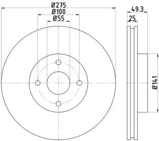NISSHINBO ND1082K Диск торм.вент.