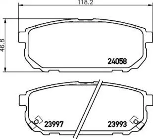 NISSHINBO NP6052 Колодки торм. Kia Sorento (JC) 2.4-3.5 02- задние