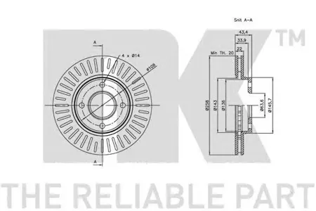NK 202549 Диск торм.перед. Ford Focus Fiesta all 98>