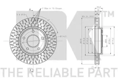 NK 203057 Диск торм.перед. Mitsubishi Lancer 1.51.82.0 Di-D 08>