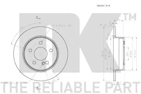 NK 2033104 Диск тормозной Mercedes W204 180-200 07- задний D 278мм.