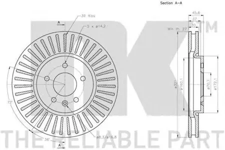 NK 203675 Диск тормозной Opel Astra J Zafira C 1.4-2.0 11>