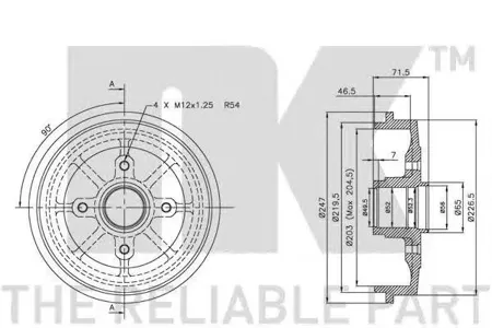NK 251905 Барабан тормозной Citroen Saxo Peugeot 106 206 96-