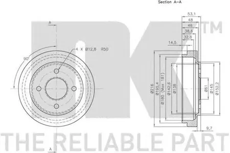 NK 252210 Барабан тормозной Micra ab 00