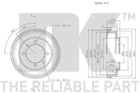 NK 253010 Барабан тормозной 