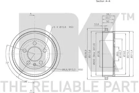 NK 254727 Барабан тормозной Audi A2, Seat Cordoba Ibiza , Skoda Fabia , VW Fox Polo 99>
