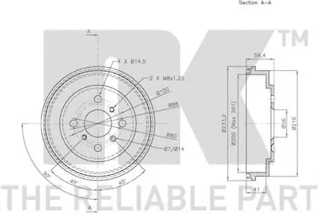 NK 255106 Барабан тормозной Renault R19 Clio all 88>