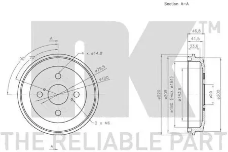 NK 259909 Барабан тормозной Daihatsu Cuore VII Sirion Materia Subaru Justy IV